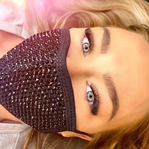 blue eyes with lash extensions