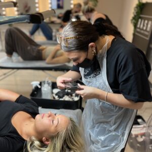 Student working on a model during SPMU training.